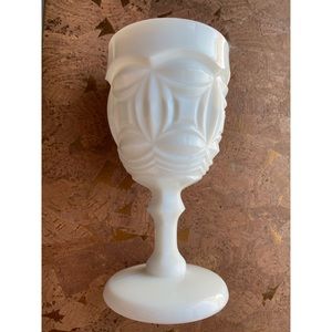 Geometric Milk Glass Cup